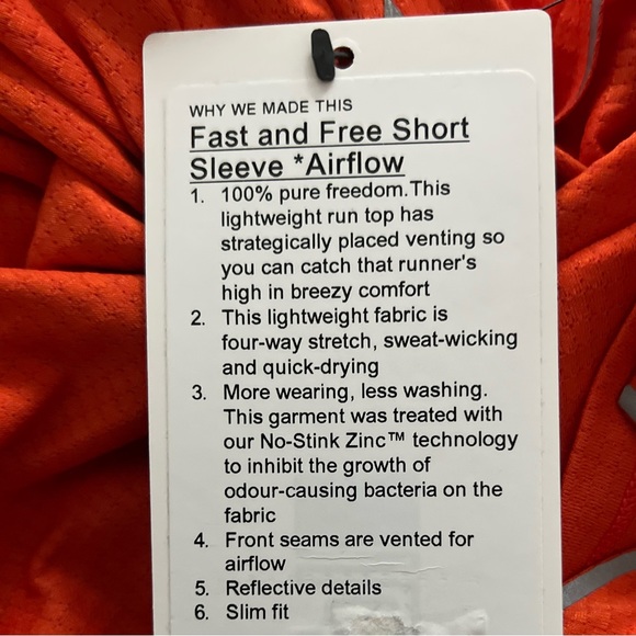 Lululemon Fast and Free Shirt Sleeve Airflow Shirt, NWT - Picture 5 of 8